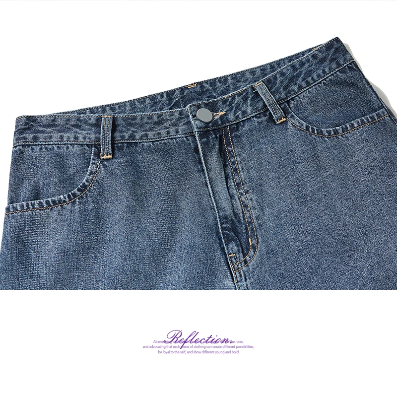 SODAWATER Girl Straight Loose Jeans Woman 2019 AW Collection Japan Style Zipper Fly Print Denim Pants Hip Hop Retro 93342W | Женская