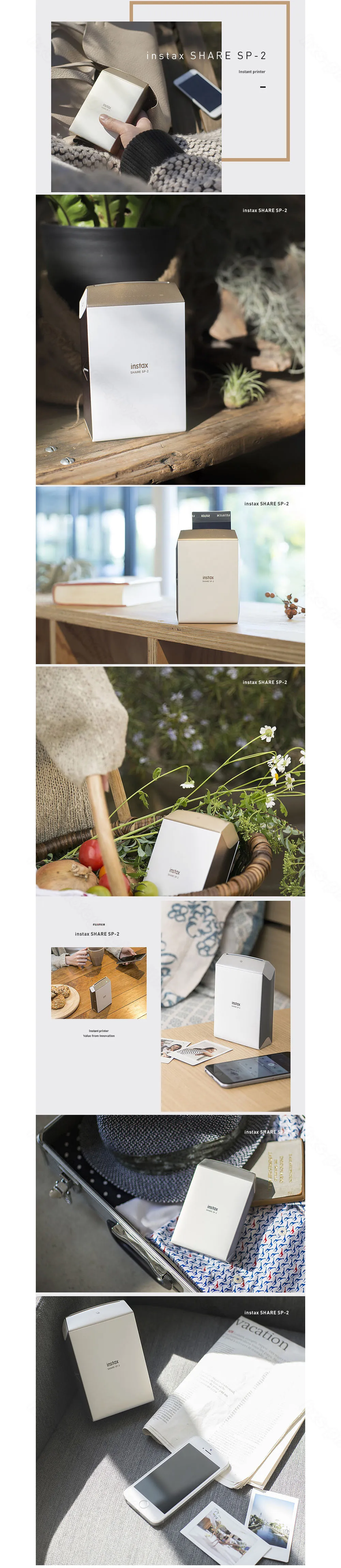 Fujifilm Instax Share смартфон принтер SP-2, два цвета серебро и золото+ подходящий чехол в подарок