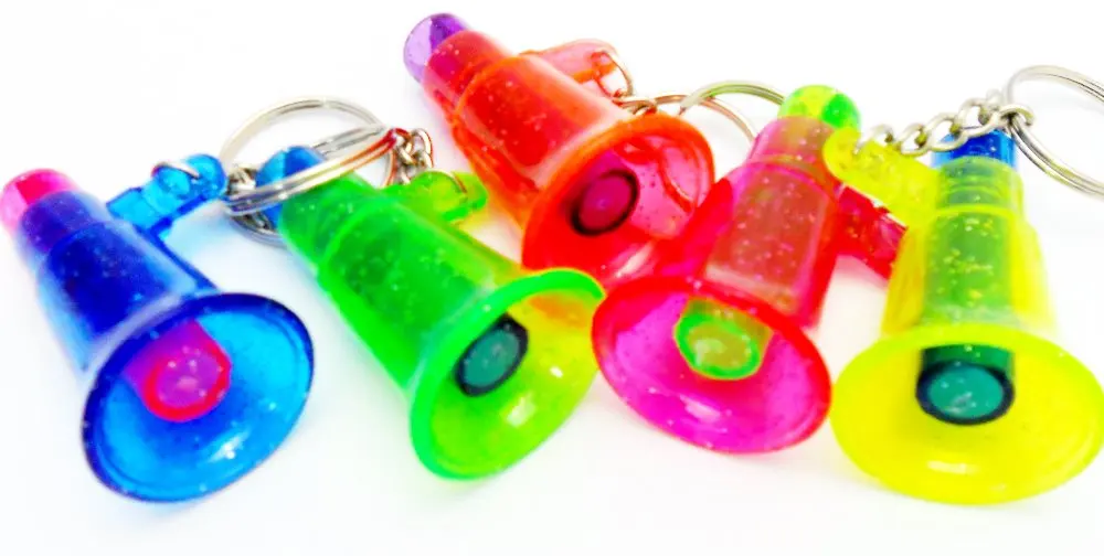 2 шт. свисток мегафон в форме динамика брелок для ключей от розыгрыша розыгрыш