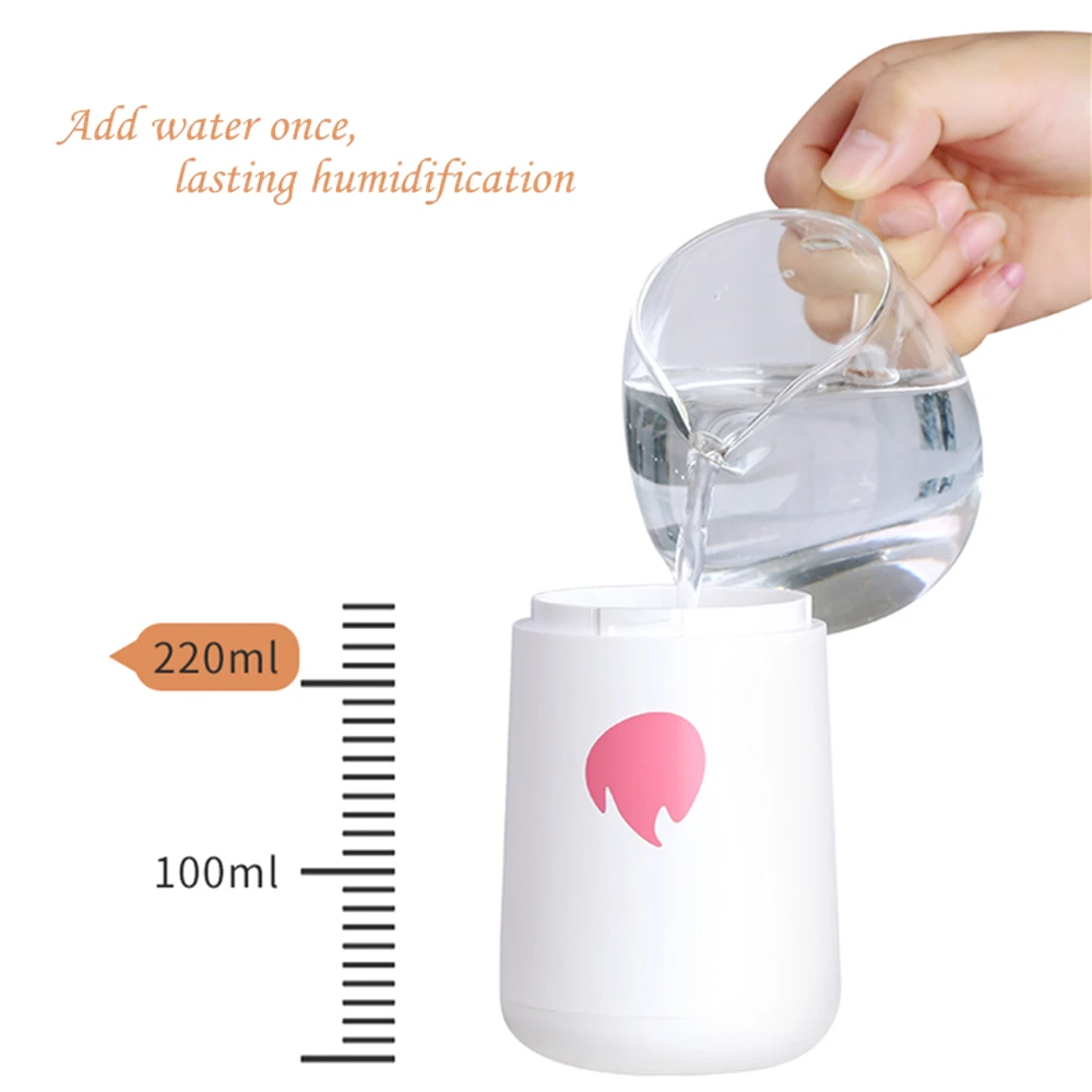 220ml air humidifier 7 Color Changing LED Lights car cute expression usb for Office Home | Бытовая техника