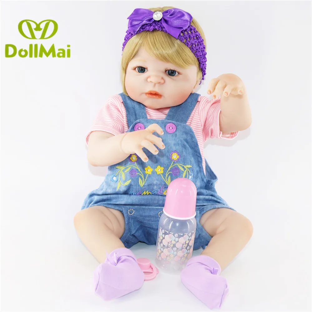 Кукла DollMai настоящая силиконовая кукла Reborn Baby Menina Alive reborn для малышей 23 ''