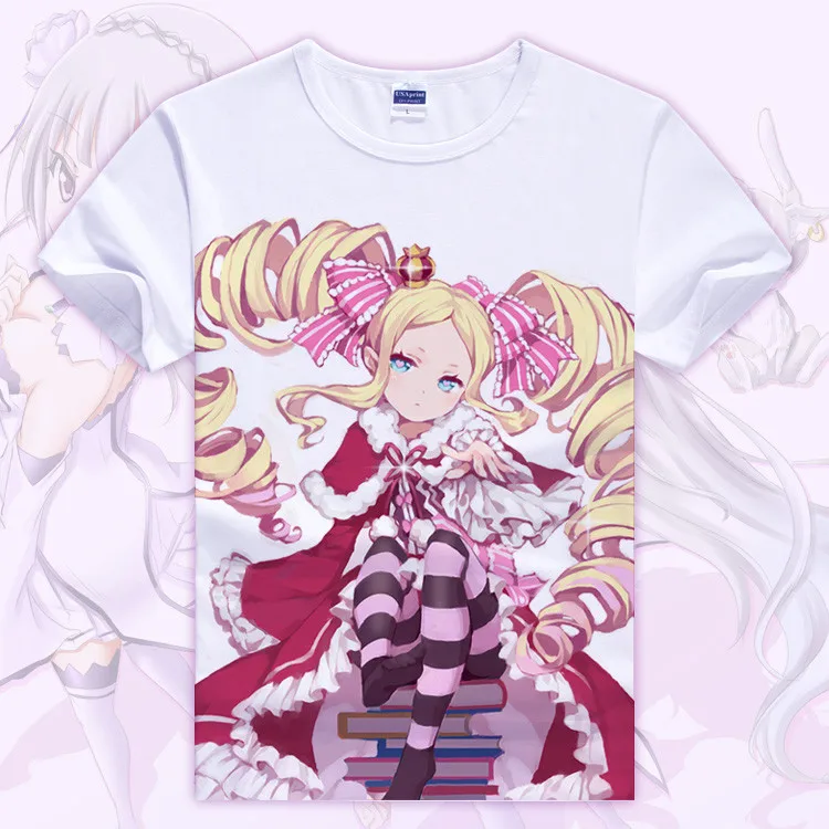 Футболка Re: Zero kara Hajimeru Isekai Seikatsu, аниме Emilia Rem, футболка для костюмированной вечеринки, футболки с героями мультфильмов для студентов