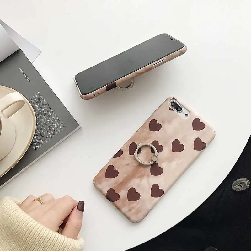 Чехол Boucho с кольцом в стиле ретро для iphone X 6 s 7 8 Plus чехол телефона цветопередачей