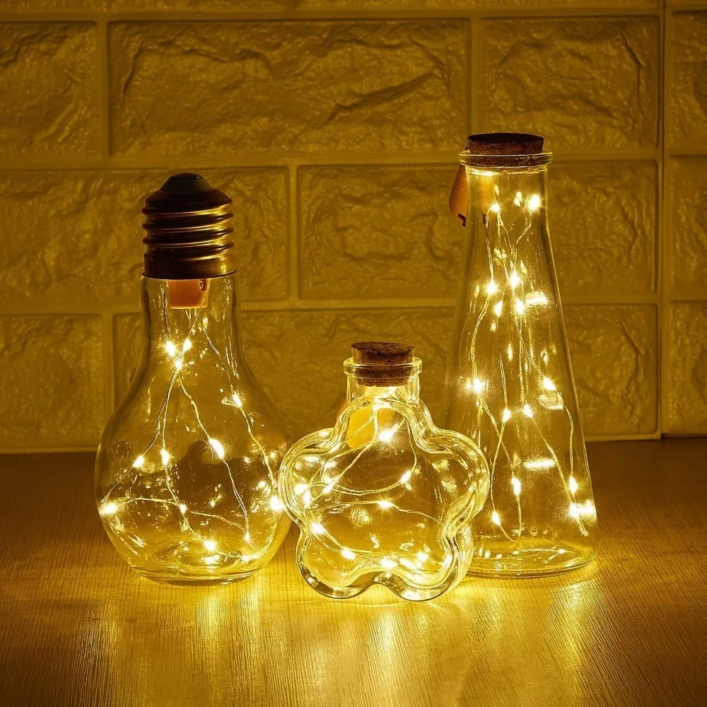 20 светодиодный Батарея Powered DIY пробки винные бутылки пробкой Медный провод