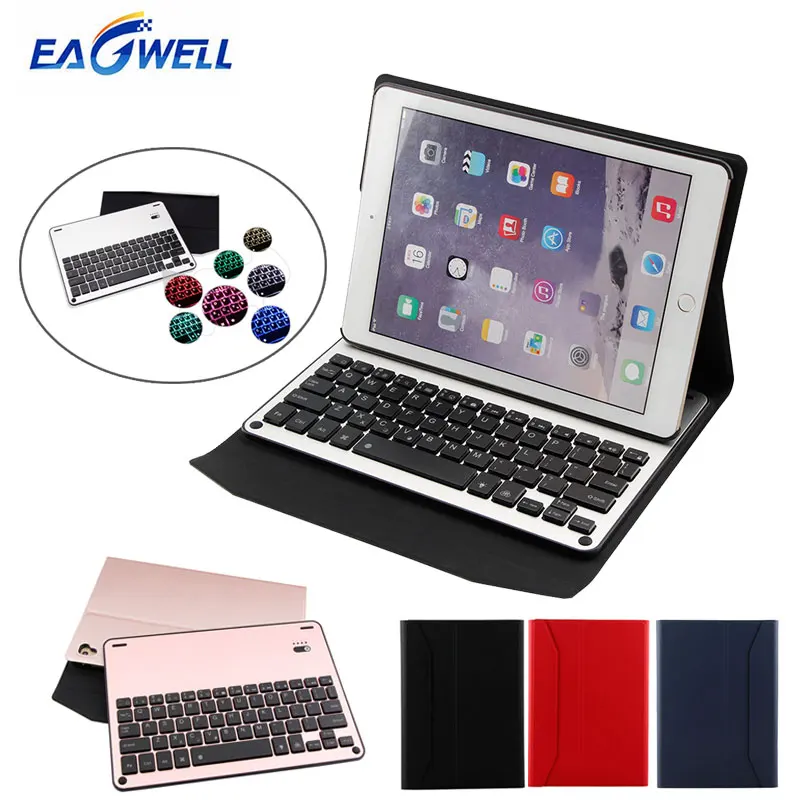 Подсветка Bluetooth беспроводная клавиатура кожаный чехол для iPad 9,7 Pro 9,7 для iPad Air 2 1 сплав клавиатура чехол для планшета