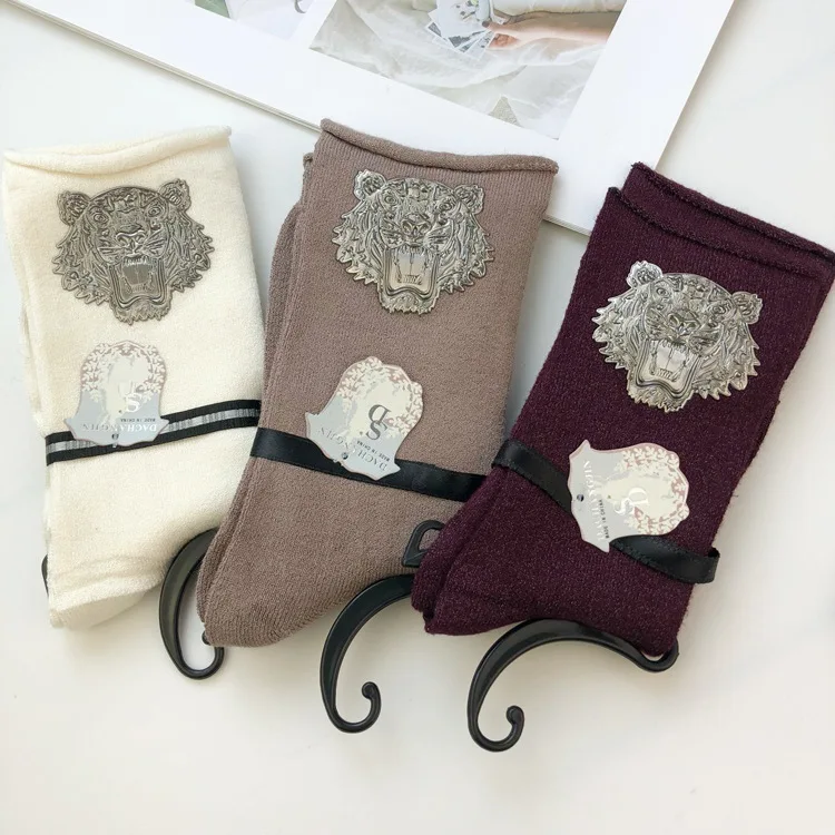 1 пара женские носки трубы с принтом тигра Размеры 35 42|Носки| |