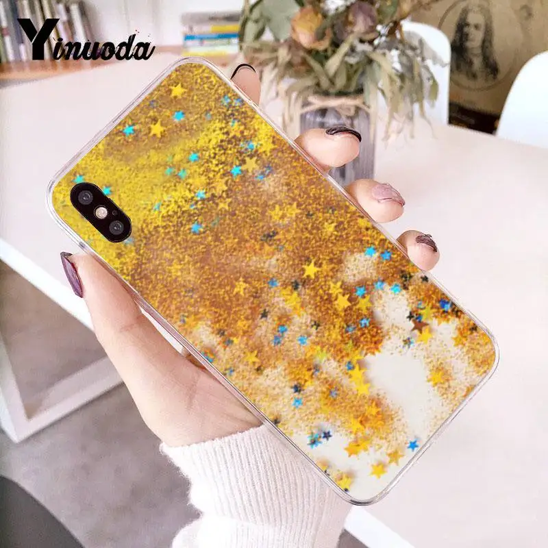 Yinuoda чехол для iPhone 7 девчачий розовый Золотой синий Снежный Прозрачный чехол для телефона iPhone 8 7 6 6S Plus X 10 5 5S SE XR XS XSMAX - Цвет: 4