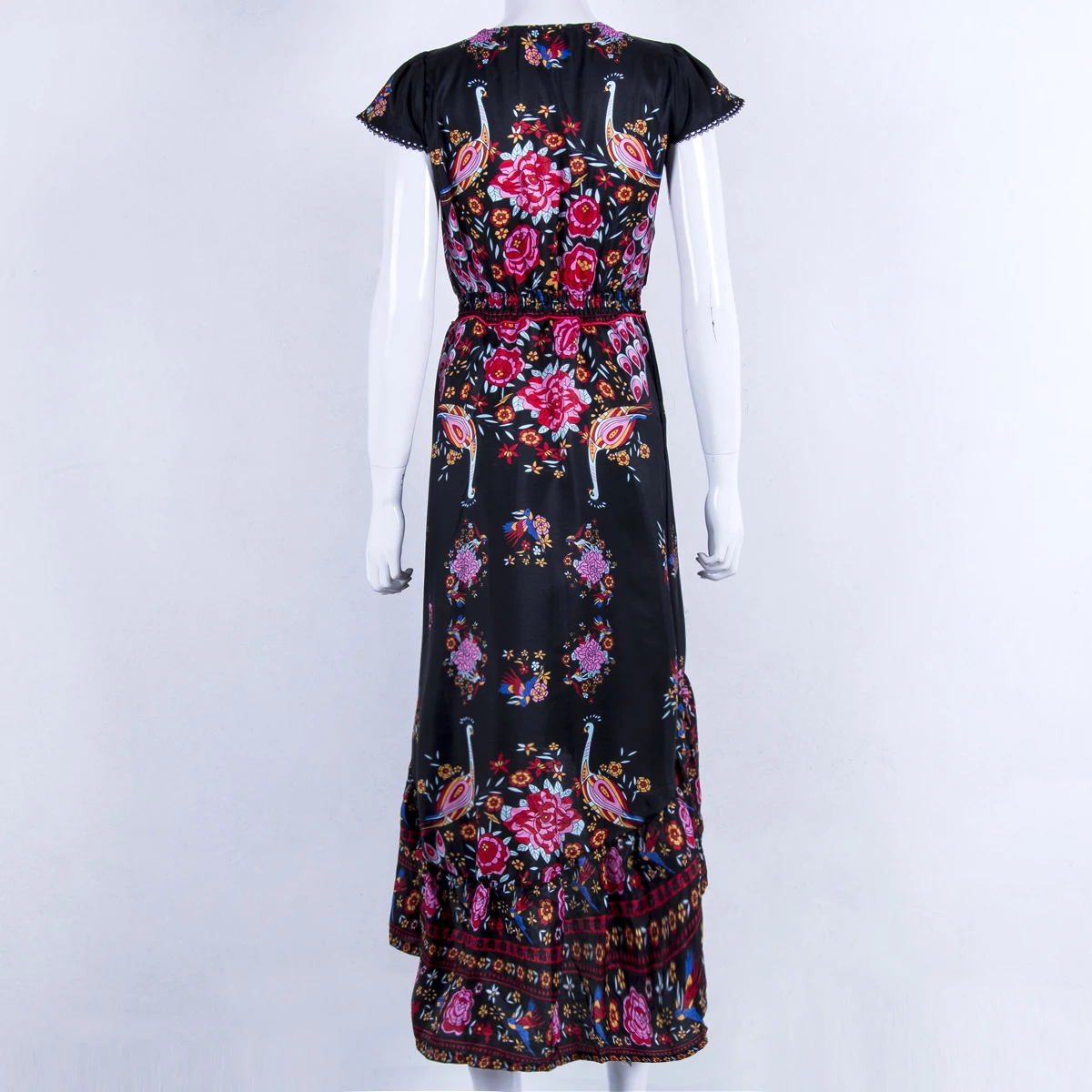 Сексуальное длинное платье повязка с изображением цветов богемное пляжное 2019