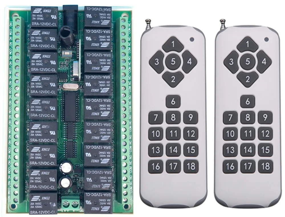 DC12V 24V 18 CH 18CH RF Беспроводной дистанционного Управление светильник выключатель