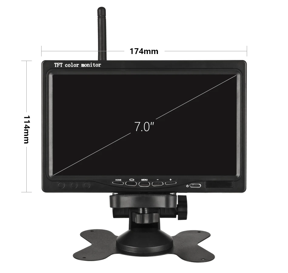 JMCQ " TFT lcd беспроводной автомобильный монитор HD дисплей камера заднего вида дистанционное управление система парковки для автомобиля заднего вида Мониторы для грузовика