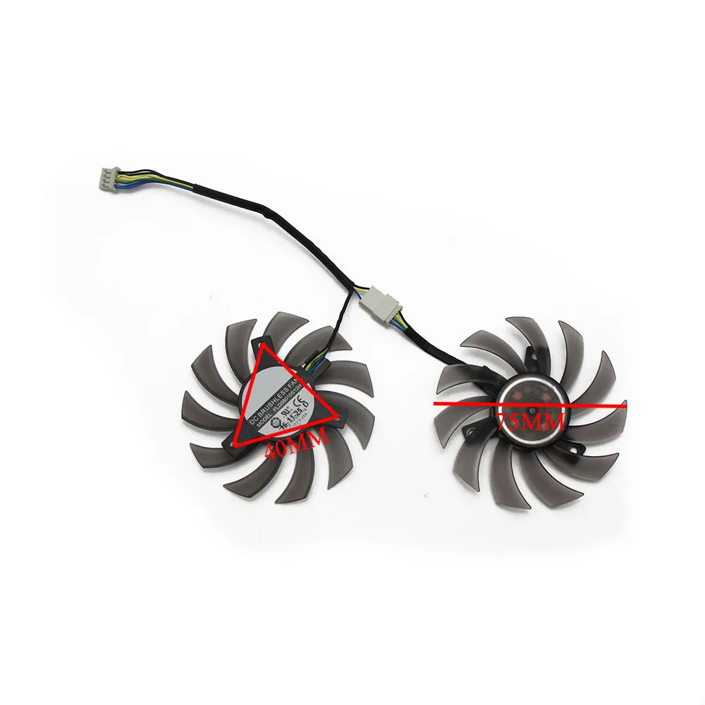 2 шт./лот кулер PLD08010S12H для ASUS MSI GTX 1050 TI Radeon Sapphire GTX1050 охлаждение видеокарты|Кулеры и