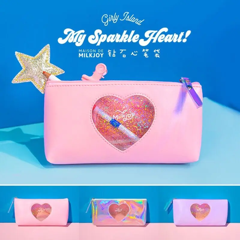 Новинка, косметички Milkjoy Laser Lucency, милые бриллианты, голограмма, для девушек, косметичка, для путешествий, косметички, пенал-сумочка, Bentoy