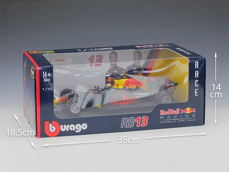 BBurago F1 модель автомобиля 1:18 RedBull RB13 литье под давлением гоночный автомобиль