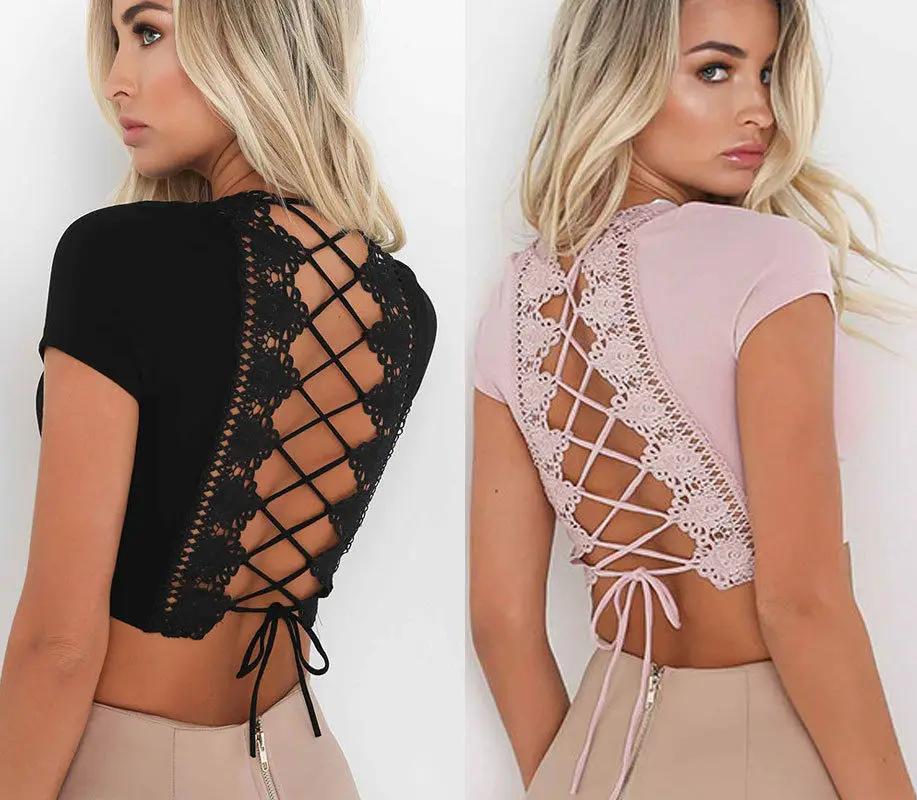 Женская футболка облегающая с глубоким треугольным вырезом 2017 | одежда