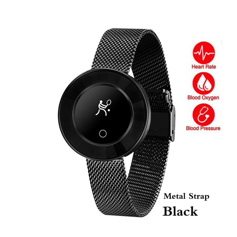 Metal Black X6 женские Смарт-часы IP68 Водонепроницаемые спортивные фитнес-трекер пульсометр кровяное давление Smartwatch Relogio Feminino Reloj Mujer - Цвет: Metal Black