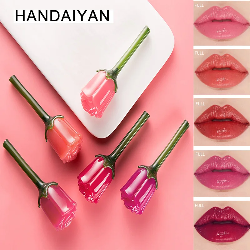 2019 Новейшее модное розовое блеск для губ цветочное увлажняющее средство макияжа