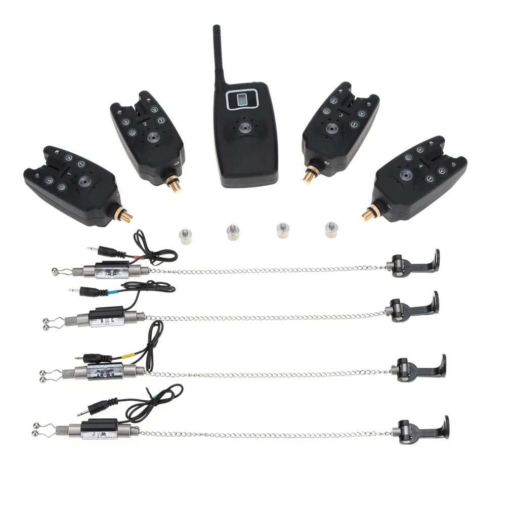 Сигнализация Рыболовная Lixada 4 приемника с ЖК индикатором|swinger illuminated|swinger 4pcsswinger set