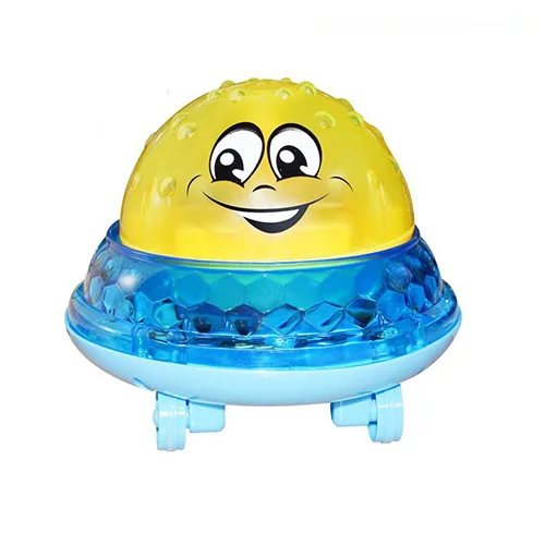 Yellow With Music Милый мультфильм электрическая индукционная спринклерная вода Спрей Ванна игрушка со светом и музыкой вращающийся ребенок играть воды игрушки подарок для детей - Цвет: Yellow With Music