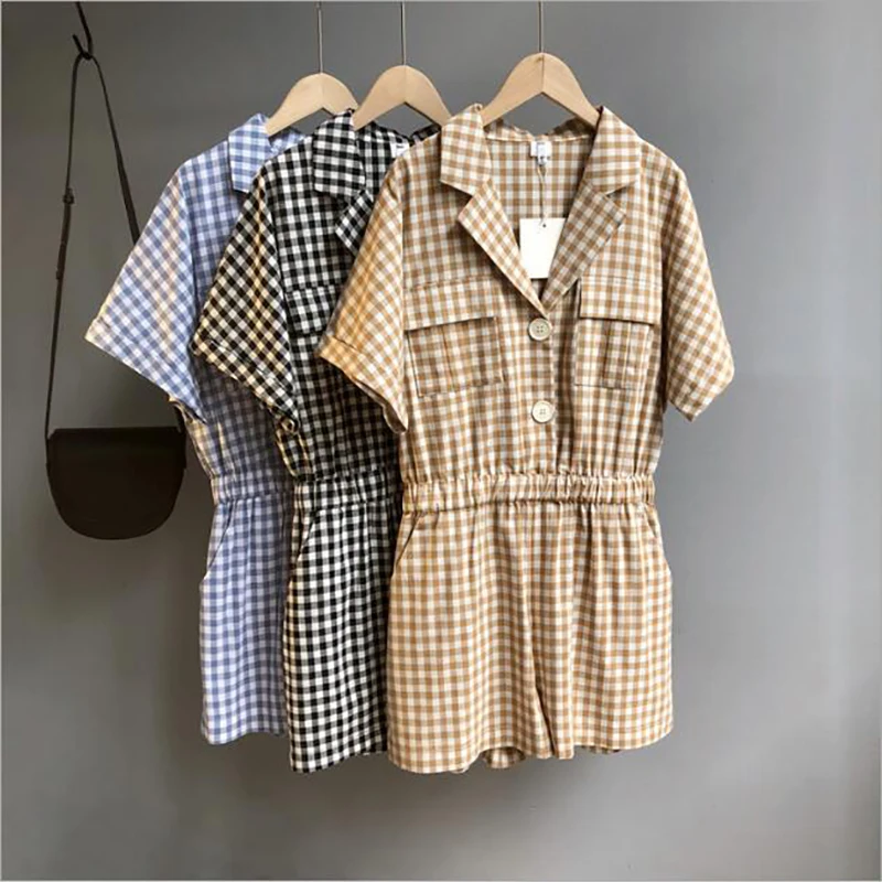 Женское платье 2019 летняя новая версия ретро клетчатого синего цвета Хаки черно