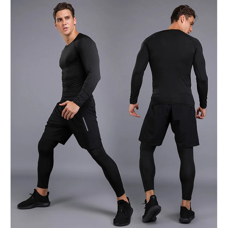 Toppick однотонная одежда для фитнеса мужская компрессионная быстросохнущий