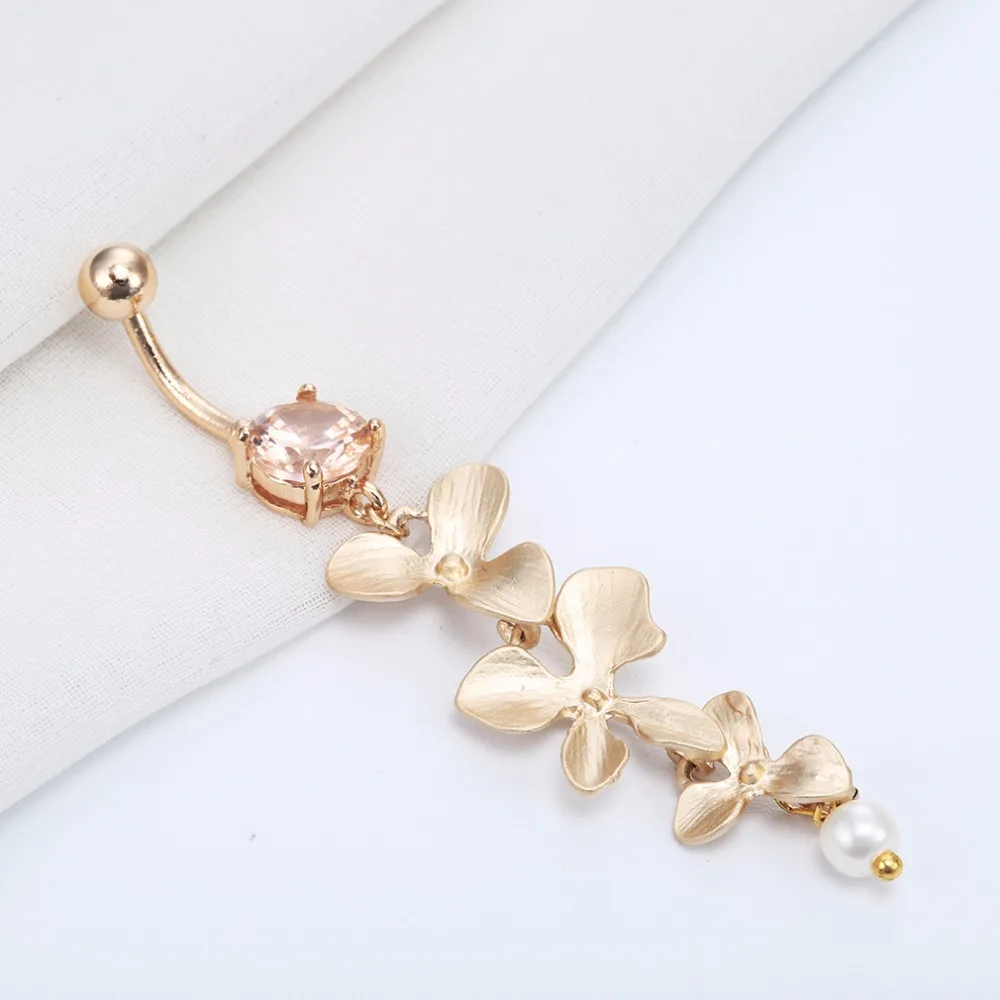 Женское кольцо для пирсинга живота Kinitial ювелирное изделие в форме цветка орхидеи