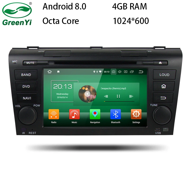 4G RAM1024 * 600 Octa Core Android 8 0 подходит для MAZDA 3 MAZDA3 2004 2005 2006 2007 2008 2009 Автомобильный DVD Плеер