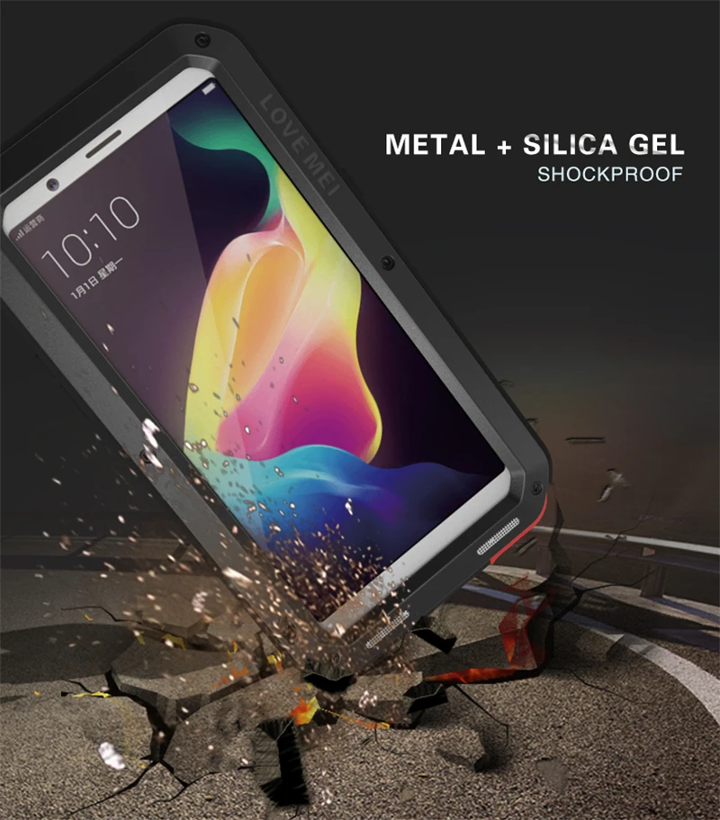 Металлический защитный чехол Love Mei для OPPO R11s, мощный Алюминиевый противоударный водонепроницаемый чехол для OPPO R11S(6,01 дюйма