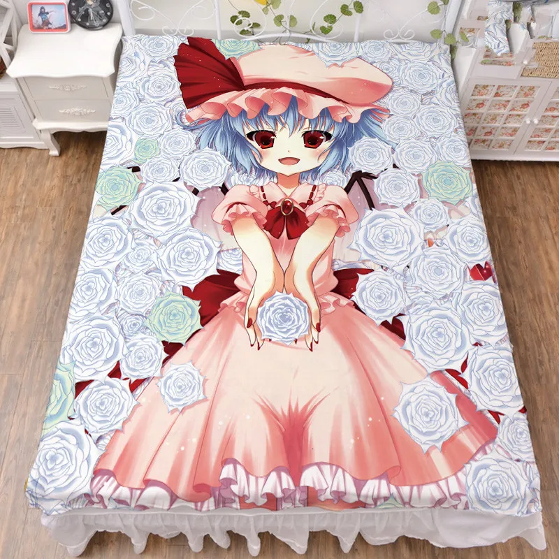 

Anime TouHou Project Character Patchouli Knowledge Flandre Scarlet Milk Fiber Bed Sheet Flannel Blanket Summer Quilt 150x200cm