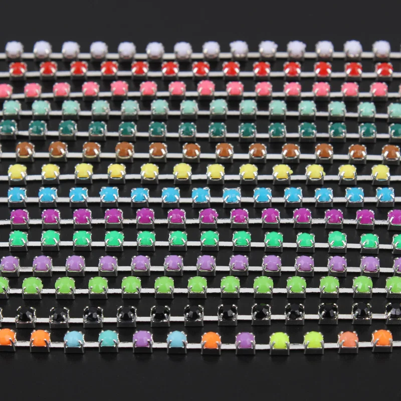 Новинка серебряная цепочка для чашек акриловые стразы цепь SS12 (3 мм) 15 цветов 3