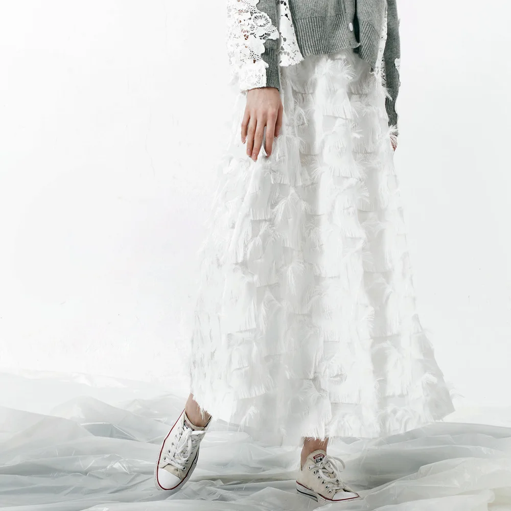 Асимметрия 2018 высокое качество Весенняя женская новая модная подиумная белая