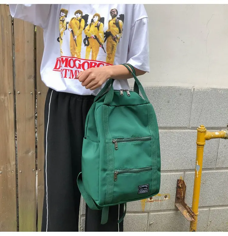 Модный женский рюкзак, Одноцветный нейлоновый рюкзак Mochilas, женская сумка на плечо, рюкзак для девочек-подростков