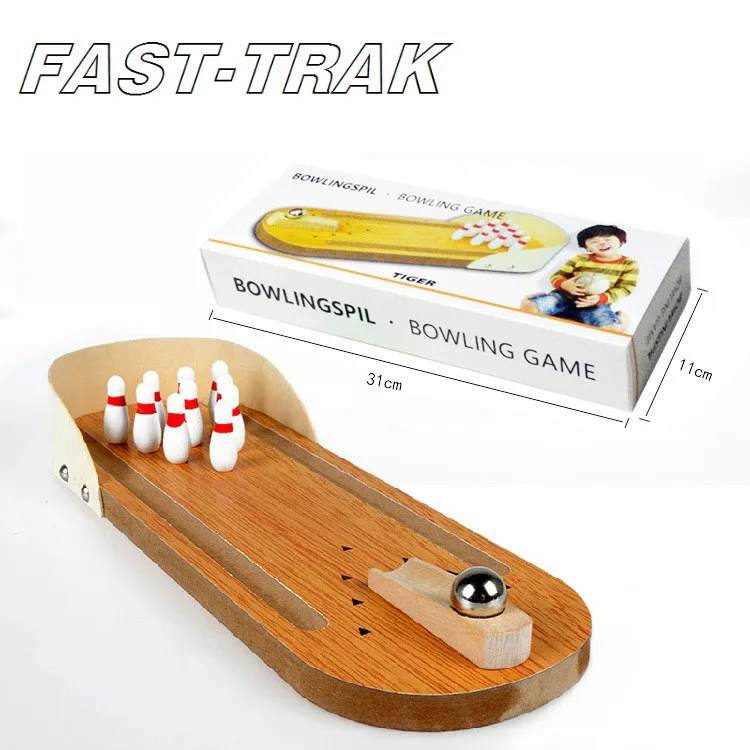 FAST TRAK Деревянный Мини Настольный боулинг спорт интерактивная игра игрушка для