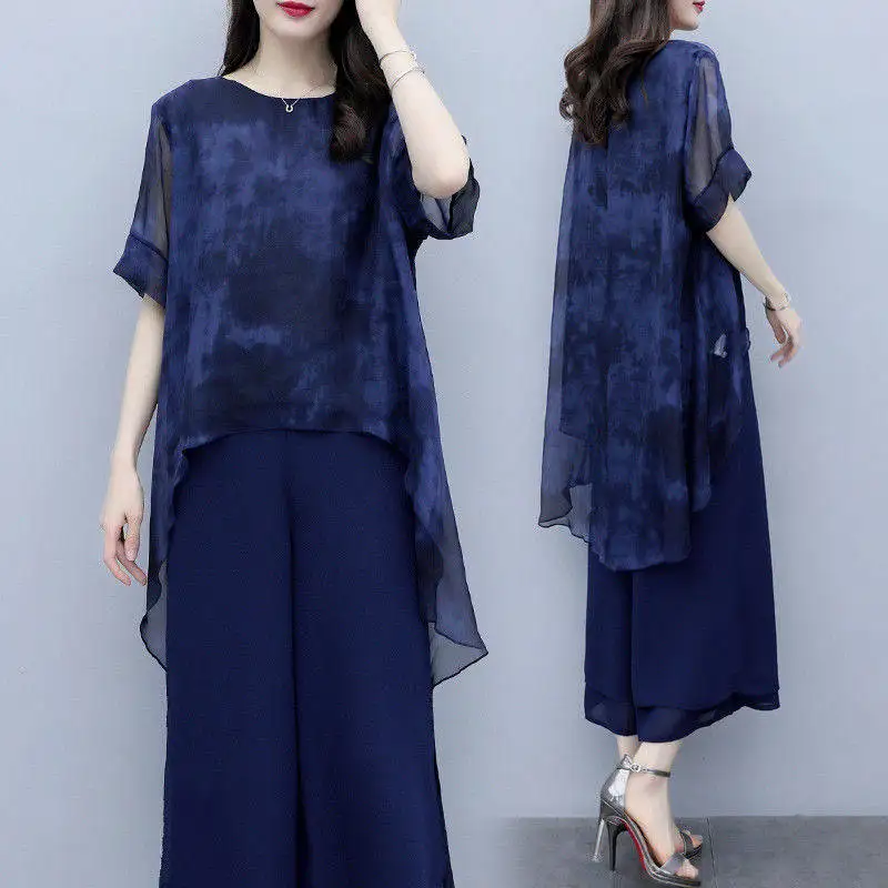 2019 Женские винтажные комплекты из 3 предметов модный Свободный Топ с короткими