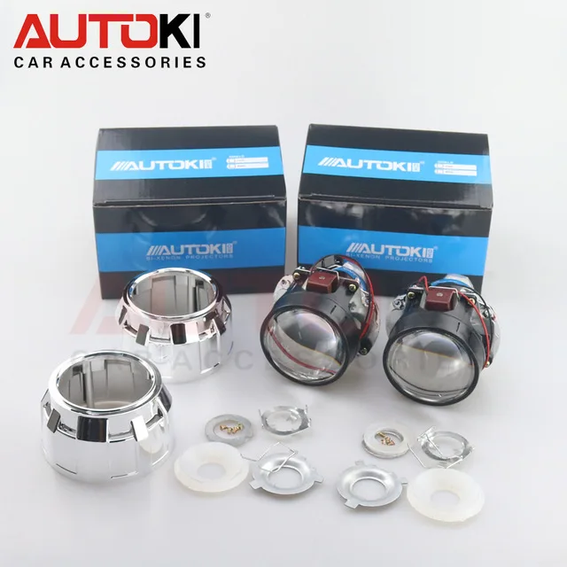 Autoki обновление 2,5 дюймов H1 Mini VER 7,1 HID Биксеноновые линзы проектора+ маска LHD RHD для автомобильных фар H1 H4 H7 H11 9005 9006 - Цвет: Темно-серый