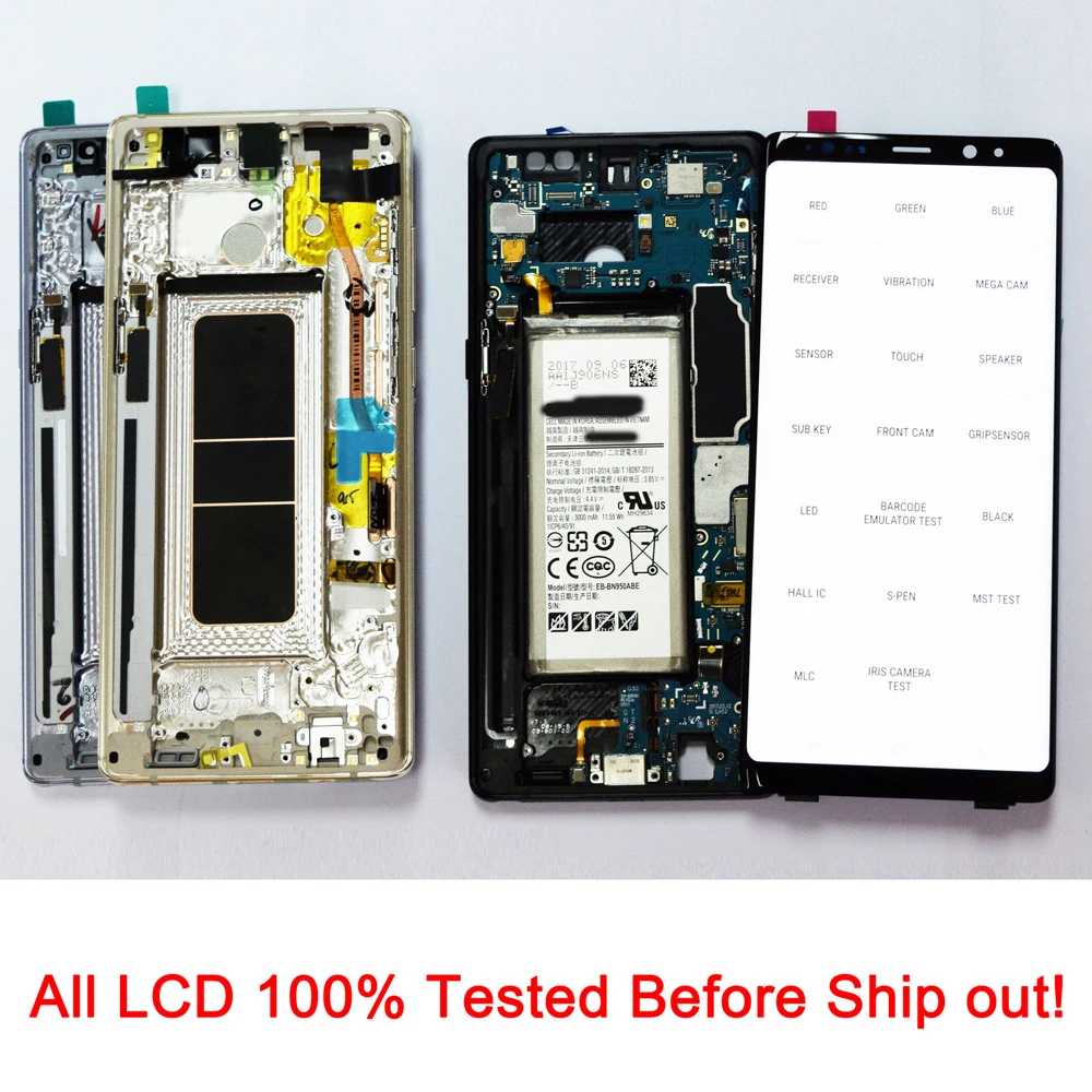 Оригинальный AMOLED ЖК дисплей для SAMSUNG Galaxy Note 8 дигитайзер сенсорного экрана с