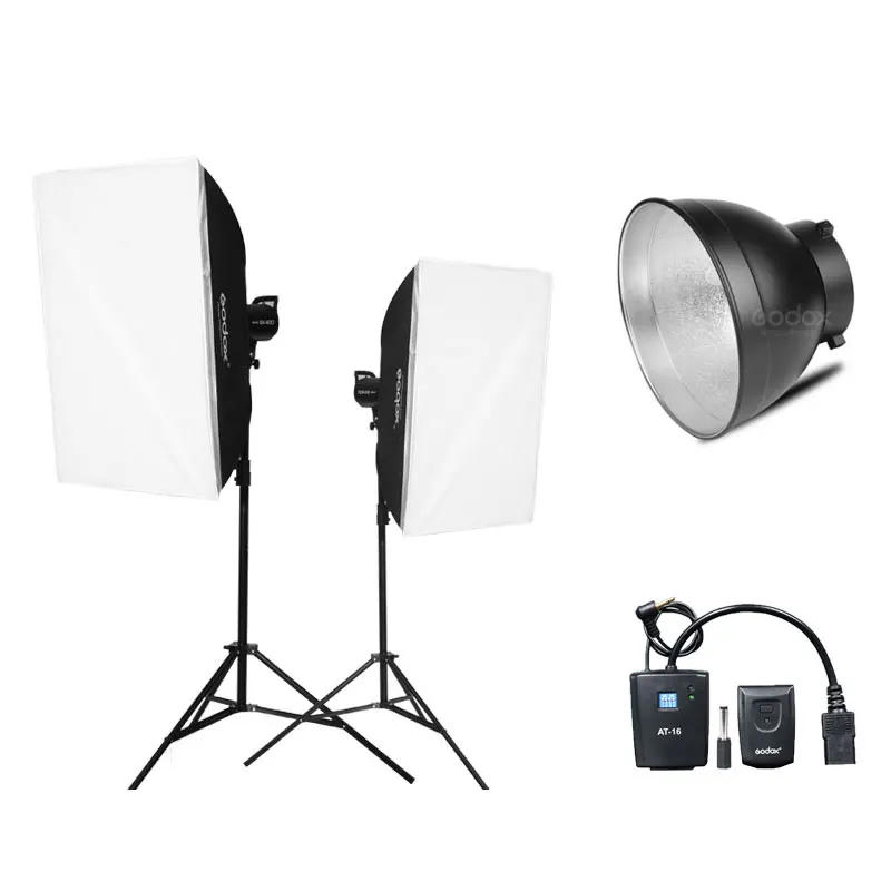 Godox 2 * SK400 стробоскопы комплект Наборы с RT-16 триггера + софтбокс легким стойка для
