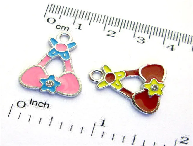 Цветной кристалл цветок бикини кулон эмаль женские шармы аксессуары DIY для