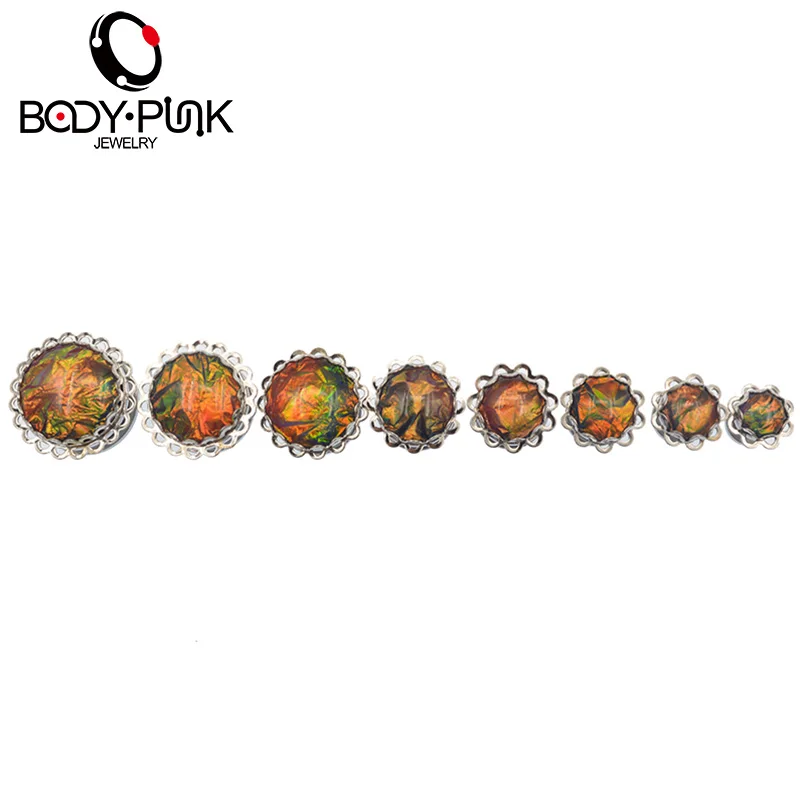 1 пара туннелей для пирсинга тела в стиле панк из коричневой фольги с заглушкой