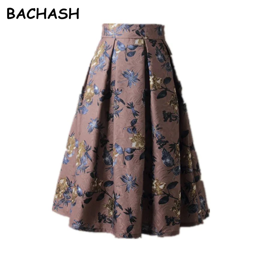 Женские винтажные юбки Bachash синие плиссированные Бальные средней длины S XL для