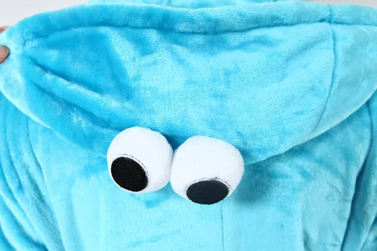 Синий Cookie Monster красный Улица Сезам Элмо Комбинезоны животного Косплэй костюм пижамы взрослых Одна Деталь пижамы с капюшоном пижамы