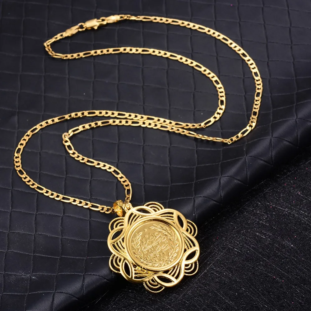 Wando классическое ожерелье для монет мужчин золотой цвет медь арабское ювелирное