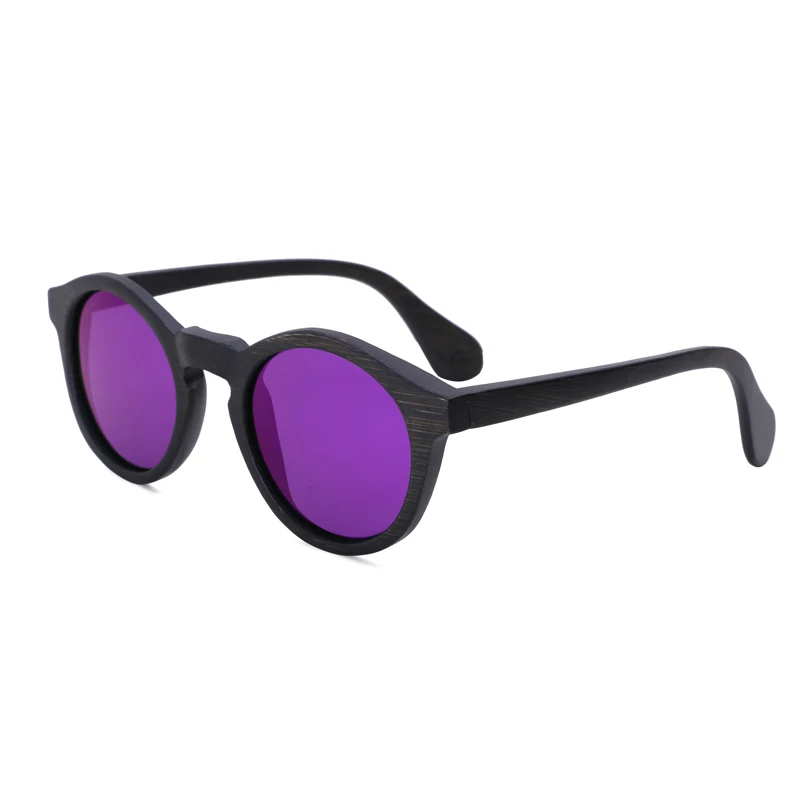 purple lens BerWer, Модные поляризованные солнцезащитные очки для женщин, бамбуковые деревянные солнцезащитные очки, мужские солнцезащитные очки - Цвет линз: purple lens