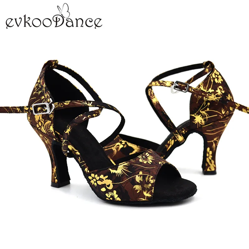 Новый стиль каблук высотой 8 см новая атласная танцевальная обувь для сальсы с