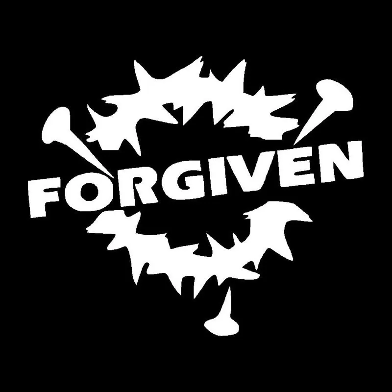 

15.2CM*12.5CM Forgiven Unique Vinyl Graphic Decal Car Sticker Reflective Car Stickers Motorcycle Decorating Black/Sliver C8-0939