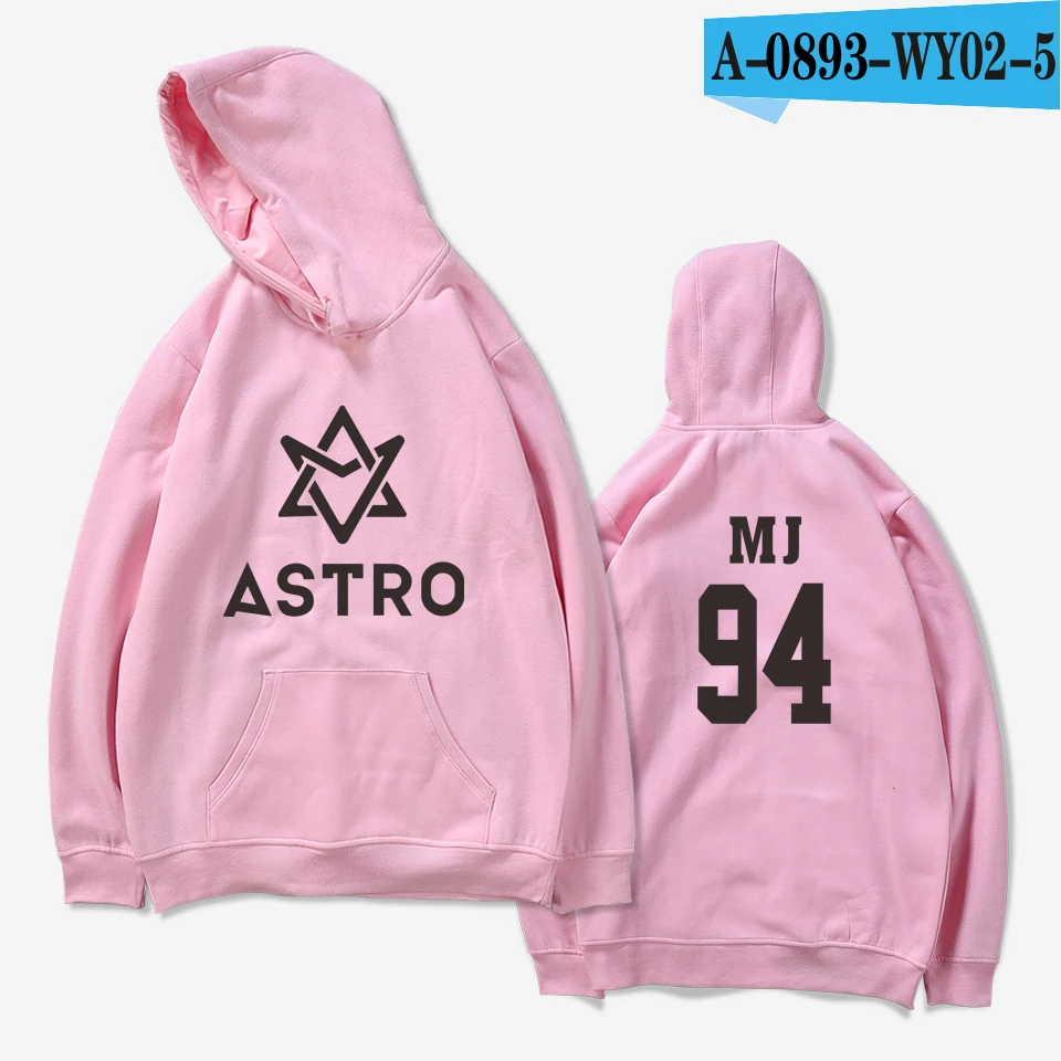 LUCKYFRIDAYF ASTRO Kpop толстовки Moletom STAR Group Весенняя женская/Мужская хлопчатобумажная Повседневная Толстовка Harajuku Мужская/женская одежда - Цвет: pink