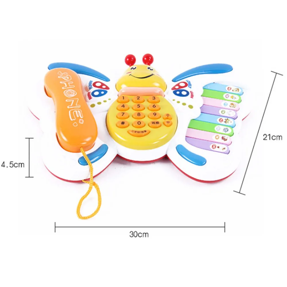 Детский разноцветный светодиодный музыкальный циферблат в виде бабочки мини