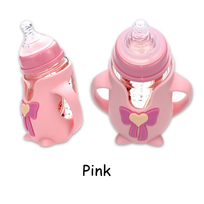MMBABY 240 мл детская бутылка для комления молоком с силиконовым чехлом и ручкой