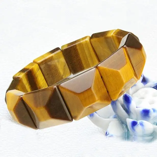 

Натуральный желтый тигровый глаз, драгоценный камень, прямоугольные бусины, Браслет AAA для любимой женщины, лечебный камень AAAAA