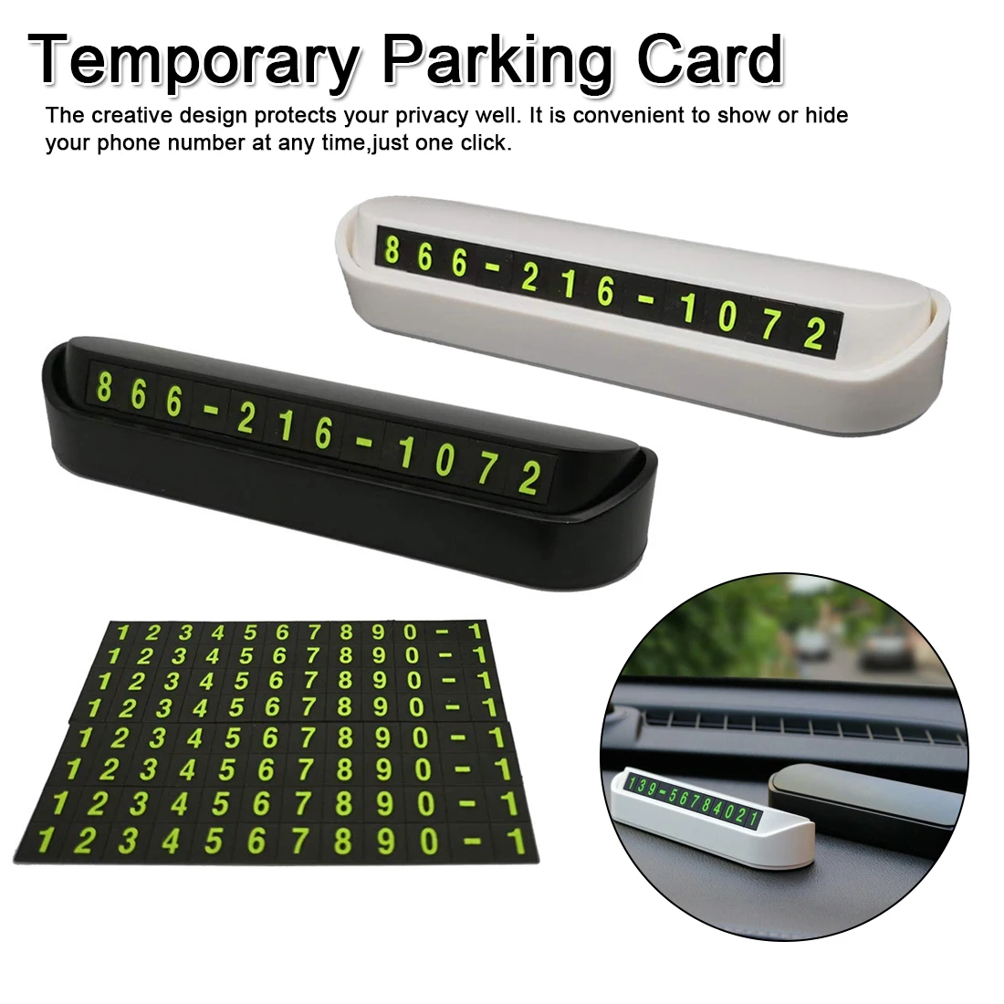 Карточка для парковки автомобиля табличка с номером телефона универсальная