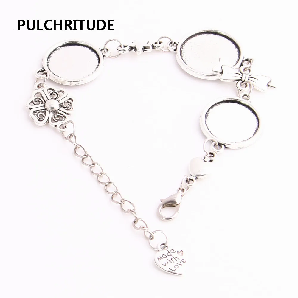 PULCHRITUDE 3 шт./лот металлическая цепочка кабошон основа подходит для круглого 16 см